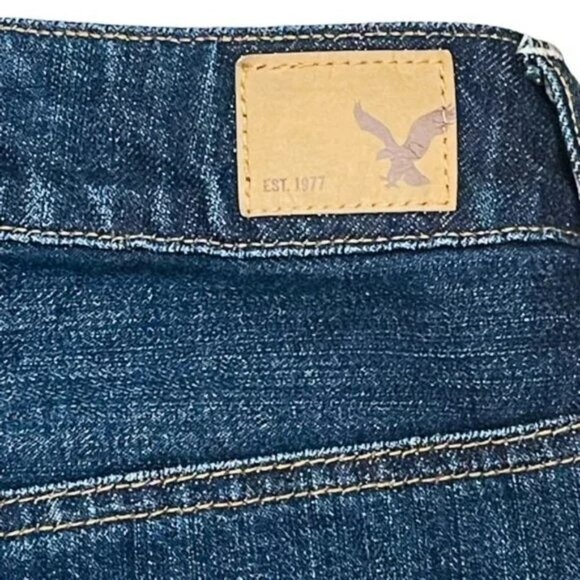 AMERICAN EAGLE Hi-Rise Festival Frayed Hem Jean Shorts - Size 4 - Picture 5 of 7